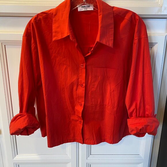 Small "Double Zero" Brand Red Button Down - Picture 4 of 4